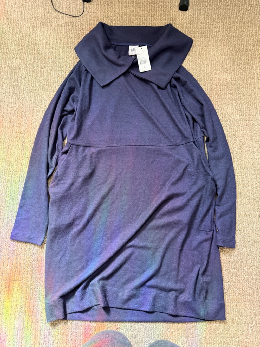 CAbi Black and Cobalt Round Up Dress medium